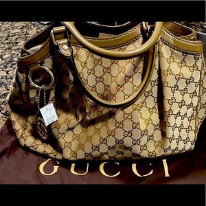Authentic Canvas Gucci Bag.
